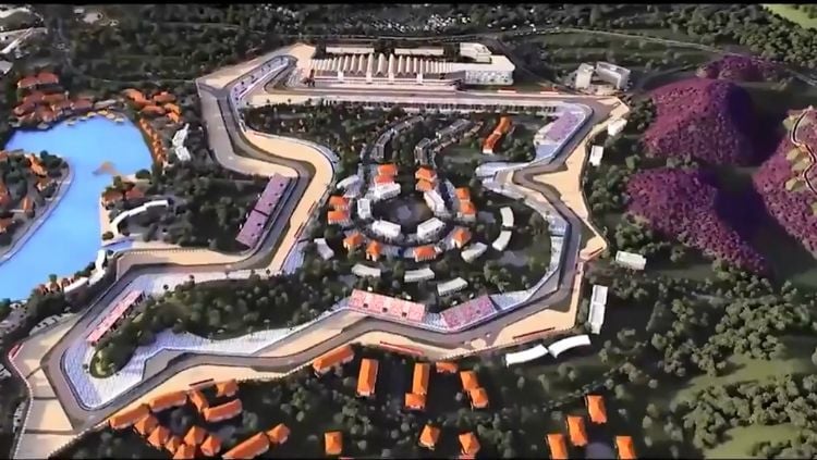 Proses pembangunan Sirkuit Mandalika di Lombok yang rencananya akan digelar pada 2021 mendatang masih terus dikebut. Copyright: © Twitter/MotoGP