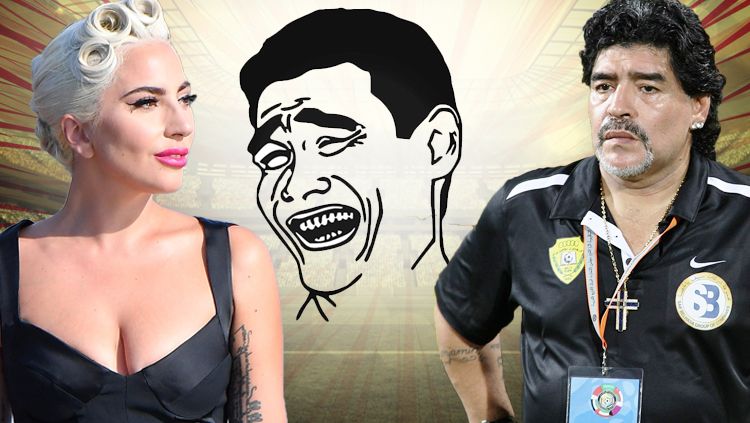 Lady Gaga dan Diego Maradona Copyright: © INDOSPORT