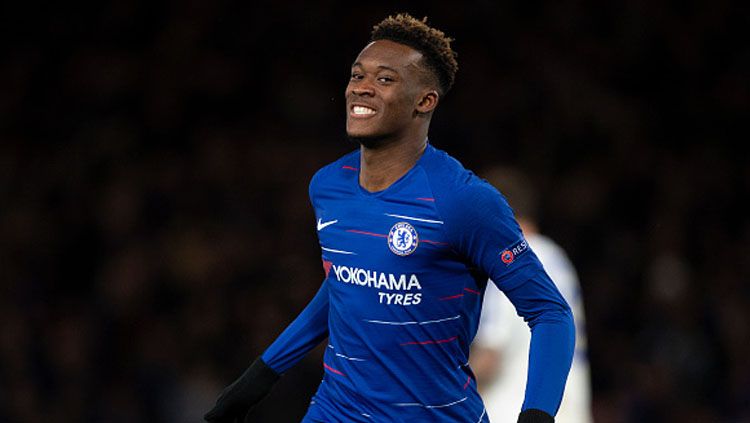 Selebrasi pemain muda Chelsea, Callum Hudson-Odoi segera melakukan perpanjangan kontrak. Copyright: © Visionhaus/Getty Images