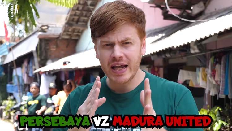 Kemeriahan Bule Fasih Bahasa Jawa Tonton Persebaya vs Madura United