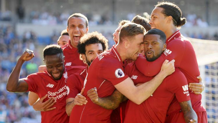Kemenangan atas Cardiff City membuat Liverpool kini memiliki 88 poin, torehan tertinggi yang pernah mereka dapatkan sepanjang sejarah Liga Primer Inggris. Copyright: © Mike Hewitt/Getty Images