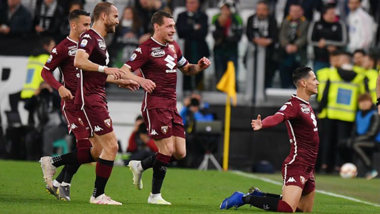 Pemain Torino merayakan gol ke gawang Juventus Copyright: © Tullio M. Puglia/Getty Images