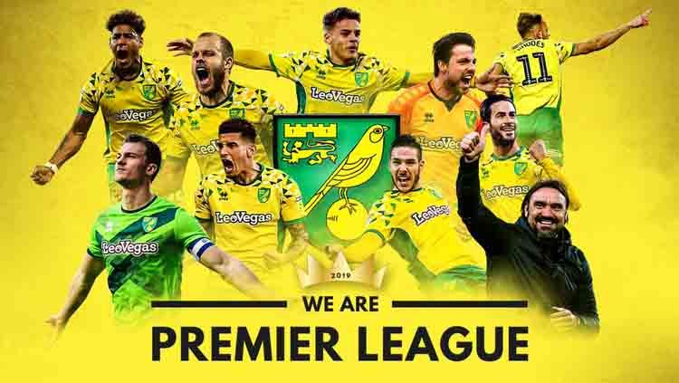 Norwich City lolos ke Liga Primer Inggris 2019/20. Copyright: © Twitter Norwich City