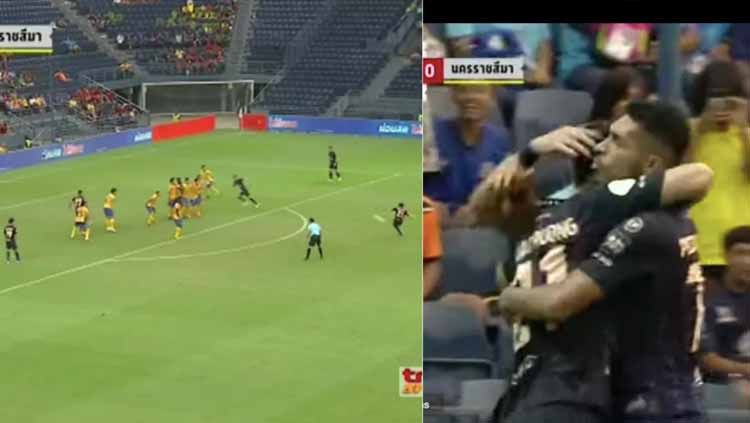 Bintang Klub Thailand Cetak Gol Mirip Tendangan Luar Nalar Messi