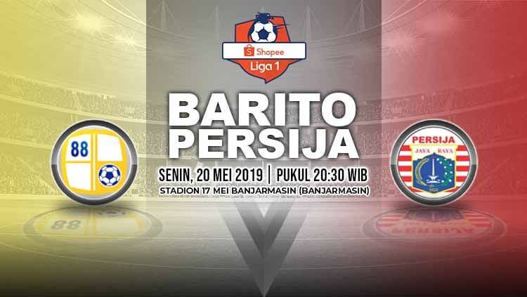 Pertandingan Barito Putera vs Persija Jakarta. Grafis: Yanto/Indosport.com Copyright: © Grafis: Yanto/Indosport.com