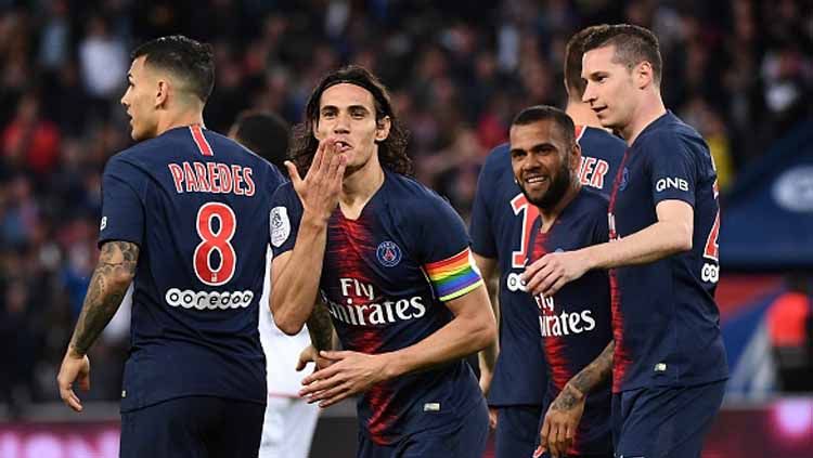 Selebrasi para pemain PSG saat unggul atas Dijon. Copyright: © Anne-Christine/GettyImages