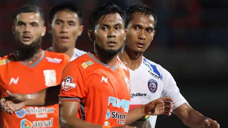 Pertemuan Borneo FC vs Arema FC pada Liga 1 musim 2019. Copyright: © Twitter@Liga1Match