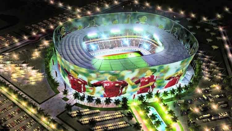 Desain Stadion Ahmed bin Ali untuk Piala Dunia 2022 Qatar. Copyright: © Doha News