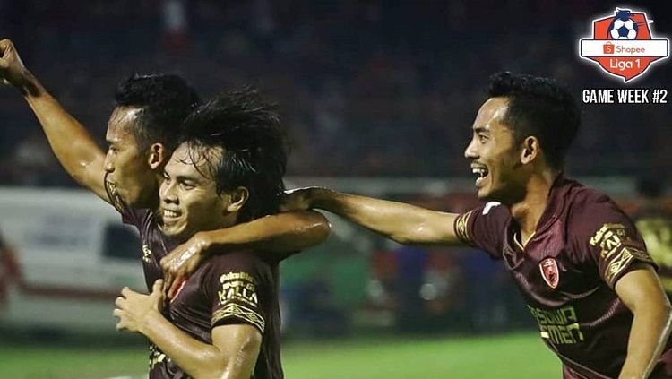 Penggawa PSM merayakan gol yang dicetak ke gawang Badak Lampung FC. Copyright: © Twitter