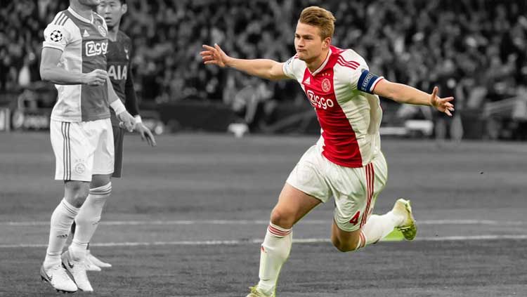 Kapten Ajax Amsterdam, Matthijs de Ligt, memilih nomor empat jika ia sukses bergabung ke Juventus. Copyright: © TF-Images/Getty Images