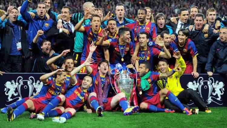 Barcelona Juara Liga Champions 2011. Copyright: © LLUIS GENE/GETTYIMAGES