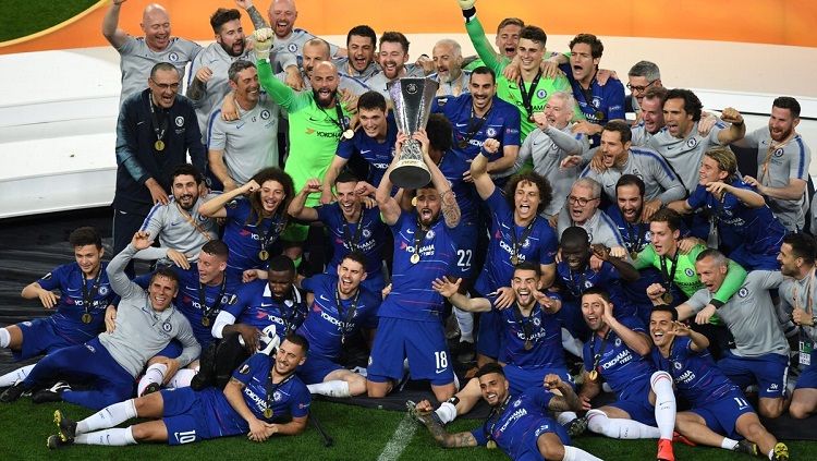 Chelsea juara Liga Europa musim 2018/19 usai menundukkan Arsenal di final dengna skor 4-1. Copyright: © Twitter @ChelseaFC