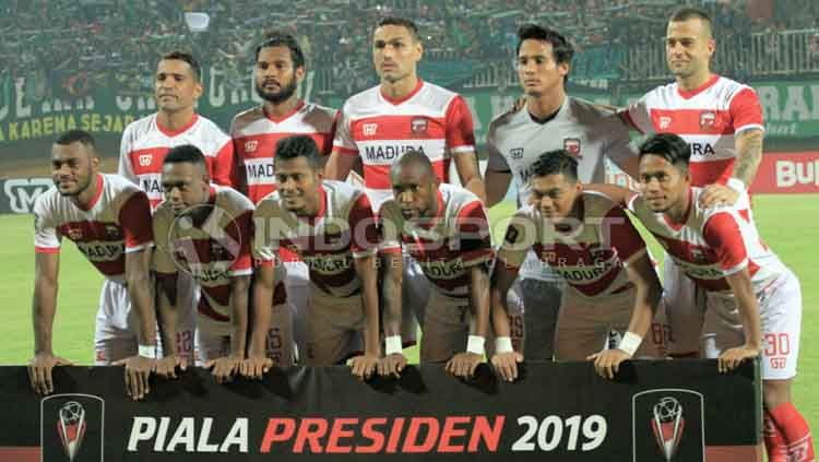 Madura United mengagendakan laga uji coba dengan tim Liga 2 pasca libur lebaran. Copyright: © Ian Setiawan/INDOSPORT