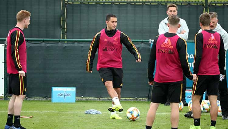 Timnas Belgia saat sedang latihan. Copyright: © MB-Media/GettyImages