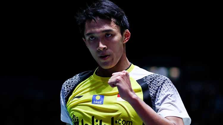 Jonatan Christie berhasil mengalahkan Anthony Sinisuka Ginting di Final Australia Open 2019. Copyright: © VCG/VCG via Getty Images)