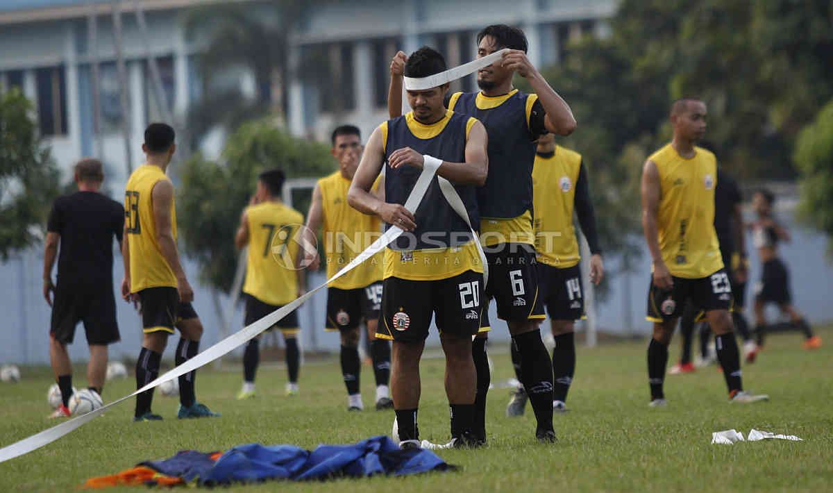 Suasana latihan Persija di Lapangan PSAU TNI Halim Perdanakusuma, Jakarta Timur, Rabu (12/06/19). Foto: Herry Ibrahim/INDOSPORT Copyright: © Herry Ibrahim/INDOSPORT