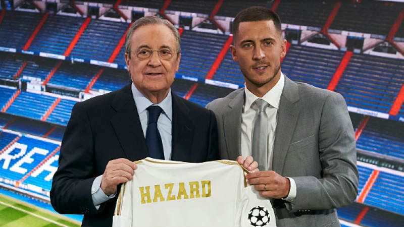 Eden Hazard saat diperkenalkan Real Madrid, Quality Sport Images/Getty Images Copyright: © Quality Sport Images/Getty Images