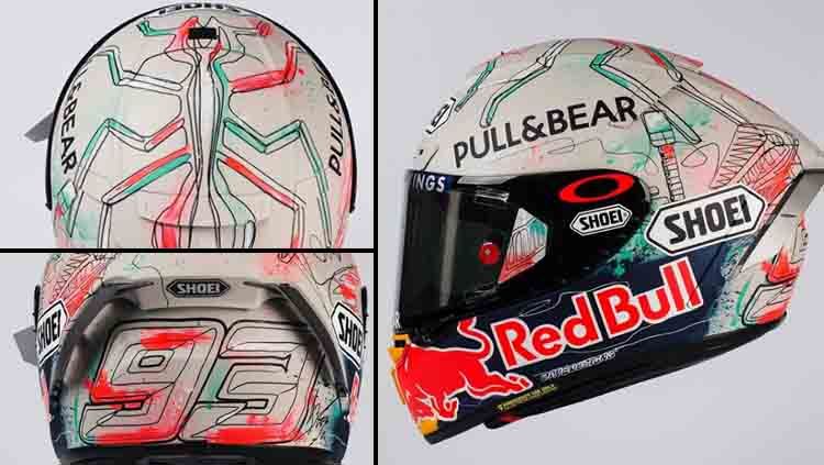 Wajah baru desain helm milik Marc Marquez untuk motoGP Catalan Copyright: © motogp