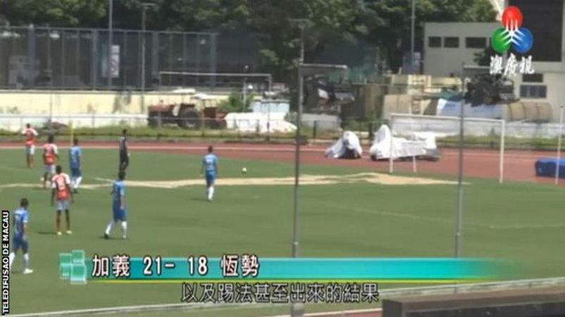 Skor tak lazim terjadi dalam pertandingan sepak bola di Macau Copyright: © bbc.co.uk
