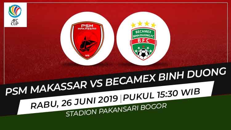 Prediksi pertandingan PSM Makassar vs Becamex Binh Duong pada leg 2 semifinal Zonal ASEAN Piala AFC 2019, Rabu (26/06/19), di Stadion Pakansari. Copyright: © INDOSPORT