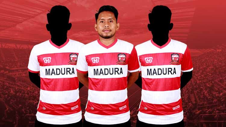 Tiga pemain Madura United yang bakal sulitkan perjuangan Persebaya, di antaranya Adik Vermansah. Copyright: © Madura United/Eli Suhaeli/INDOSPORT