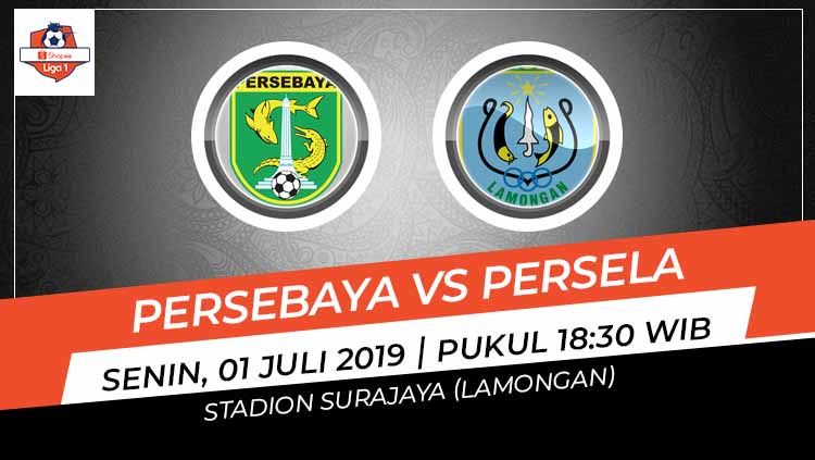 Pertandingan Persebaya Surabaya vs Persela Lamongan. Grafis: Indosport.com Copyright: © Grafis: Indosport.com