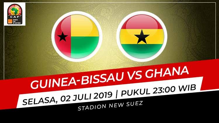 Berikut prediksi pertandingan Guinea-Bissau vs Ghana pada babak penyisihan Grup F Piala Afrika 2019, Selasa (02/07/19), New Suez Stadium. Copyright: © Grafis: Indosport.com