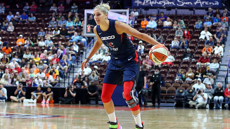 Delle Donne, pebasket wanita dari tim Washington Mystics. Copyright: © M. Anthony Nesmith/Icon Sportswire via Getty Images