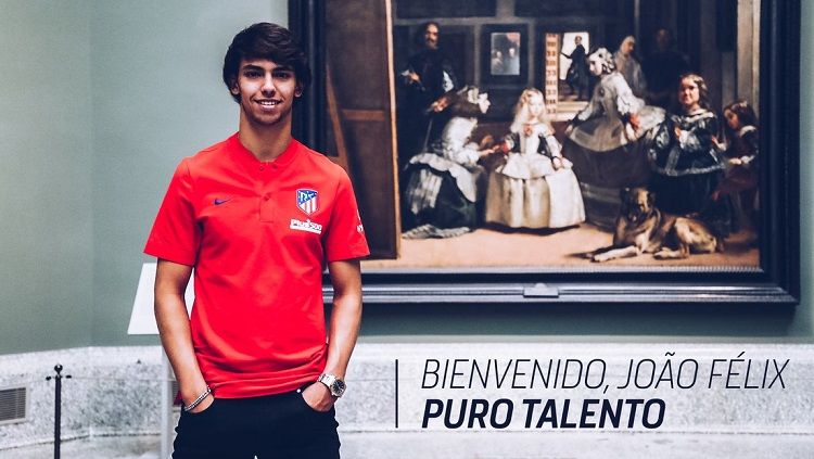 Penyerang Atletico Madrid, Joao Felix, menjadi salah satu pemain dengan harga paling menanjak di tahun 2019. Copyright: © twitter @