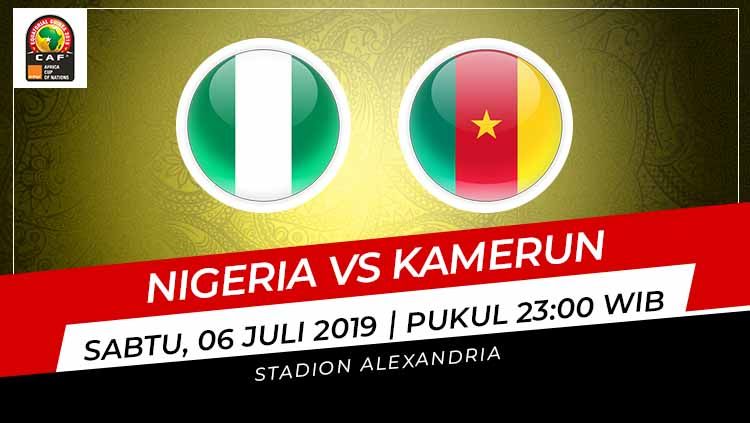 Pertandingan Nigeria vs Kamerun. Grafis: Indosport.com Copyright: © Grafis: Indosport.com