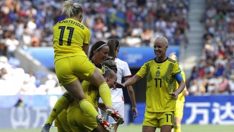 Swedia sukses meraih juara ketiga Piala Dunia Wanita 2019 usai menaklukkan Inggris, Minggu (07/07/19) Copyright: © SBOBET