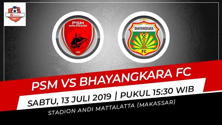Pertandingan PSM Makassar vs Bhayangkara FC. Grafis: Indosport.com Copyright: © Grafis: Indosport.com