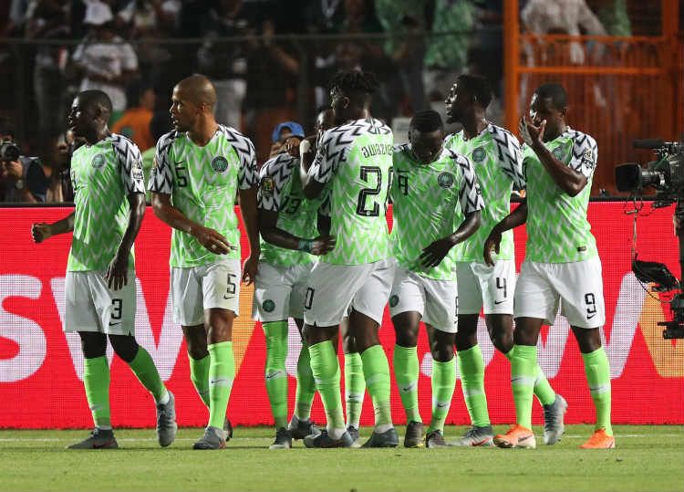 Selebrasi gol kemenangan Nigeria atas Afrika Selatan Copyright: © Twitter @CAF_Online