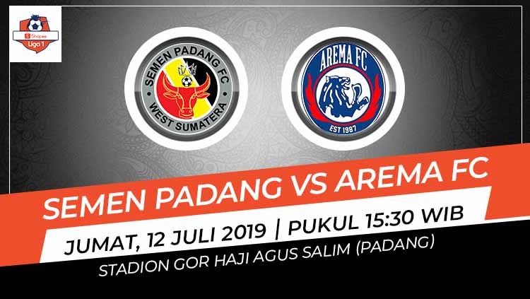Pertandingan Semen Padang vs Arema FC. Grafis: Indosport.com Copyright: © Grafis: Indosport.com