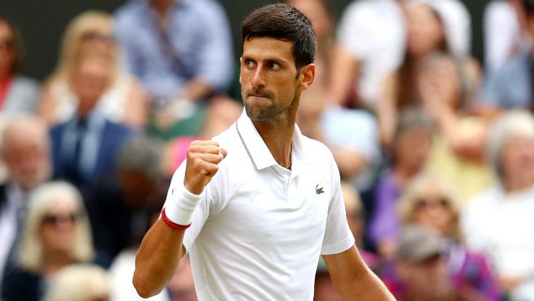 Novak Djokovic di final Wimbledon 2019 melawan Roger Federer. Copyright: © Clive Brunskill/Getty Images