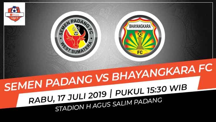 Bhayangkara FC meraih kemenangan 3-2 atas tuan rumah Semen Padang pada pekan ke-9 Shopee Liga 1 2019, Rabu (17/07/19), di Stadion H. Agus Salim, Padang. Copyright: © INDOSPORT