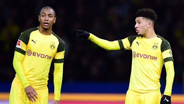 Dua bintang Borussia Dortmund, Abdou Diallo (kiri) dan Jadon Sancho Copyright: © Soeren Stache/GettyImages