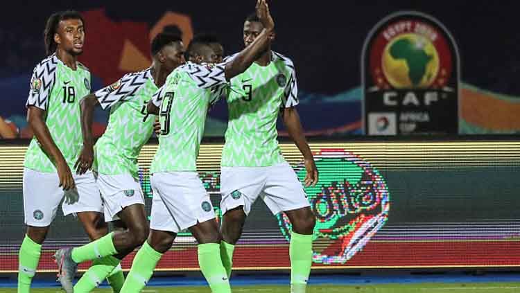 Selebrasi para pemain Timnas Nigeria Copyright: © Picture Aliance/GettyImages