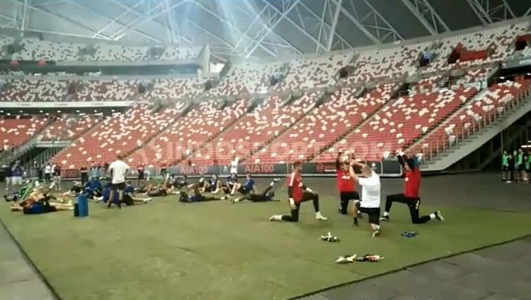 Sesi latihan Manchester United jelang lawan Inter Milan di International Champions Cup (ICC) 2019. Copyright: &copy; Theresia Simanjuntak/INDOSPORT