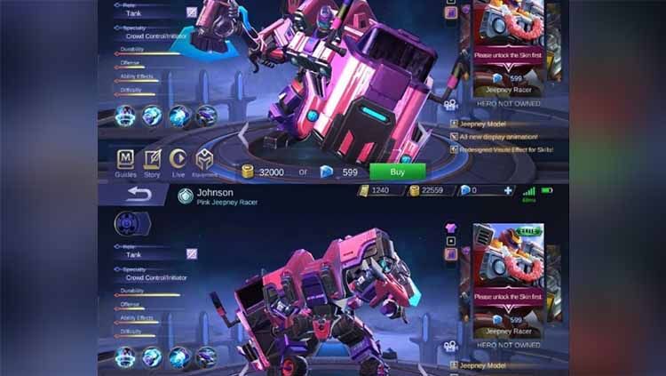 Johnson menjadi salah satu hero game eSports Mobile Legends yang cukup rusuh di mode Brawl and Mirror. Copyright: &copy; mobilelegends.gcube.id