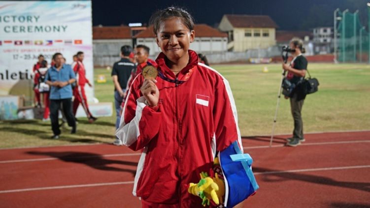 Diva Renata Jayadi, putri pelari Dedeh Erawati, menyumbang emas di nomor lompat galah di ASEAN School Games 2019 Copyright: © Kemenpora.go.id