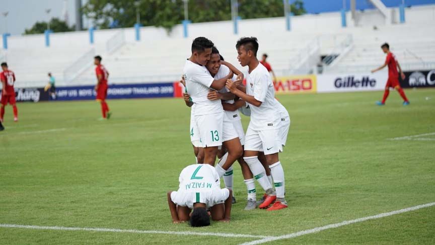 Laga pertandingan antara Vietnam U-15 vs Indonesia U-15 Piala AFF U-15 di Thailand, Sabtu (27/07/19). Foto: PSSI Copyright: © PSSI