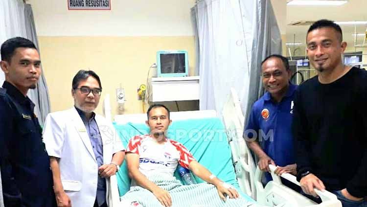 Striker Sriwijaya FC Airlangga Sucipto dipastikan bakal absen di partai big match melawan Persiraja Banda Aceh di Stadion Gelora Sriwijaya Jakabaring Palembang, Minggu (28/7/19). Copyright: © Muhammad Effendi/INDOSPORT