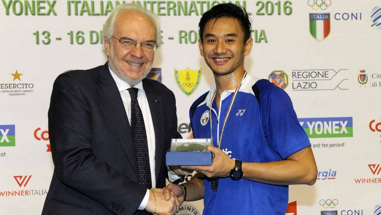 Pebulutangkis Indonesia, Indra Bagus saat juara di Italia tahun 2016. Copyright: © coni.it