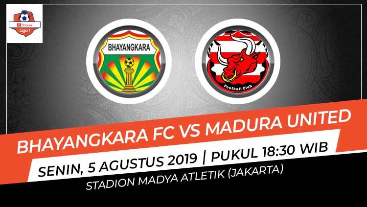 Pertandingan Bhayangkara FC vs Madura United. Copyright: © Grafis: Indosport.com