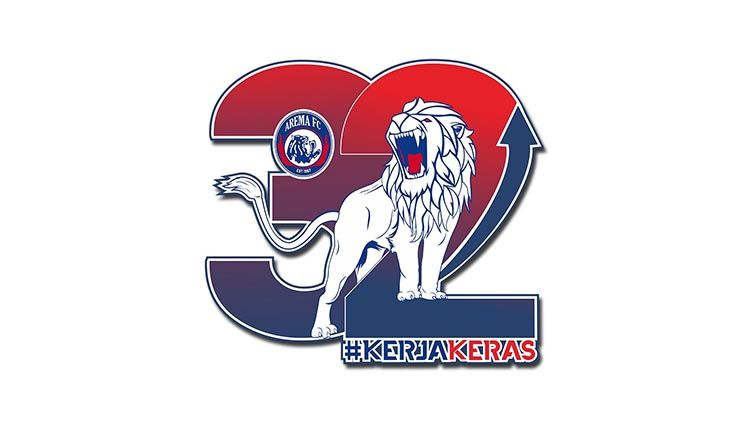 Arema FC luncurkan logo jelang hari ulang tahun ke-32 pada 11 Agustus 2019. Copyright: © Ofisial Arema FC