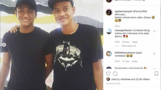 Unggahan post Kurnia Meiga bersama Utam Rusdiana. Copyright: © egahermansyah