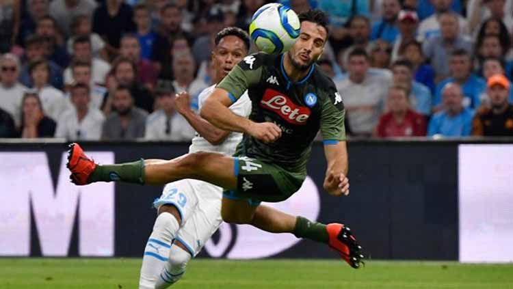 Bek Napoli, Kostas Manolas, masih belum puas kendati timnya memenangkan pertandingan atas Torino pada pekan ke-26 Serie A Italia. Copyright: © footballitalia