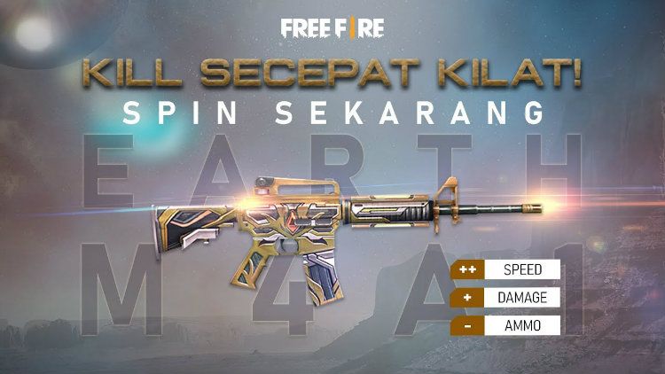 Skin baru senjata M4A1 Earth hadir di game eSports Free Fire. Copyright: &copy; sumsel.tribunnews.com