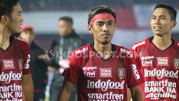 Gelandang Bali United, Fadil Sausu memuji kualitas para pemain baru. Copyright: © Nofik Lukman/INDOSPORT